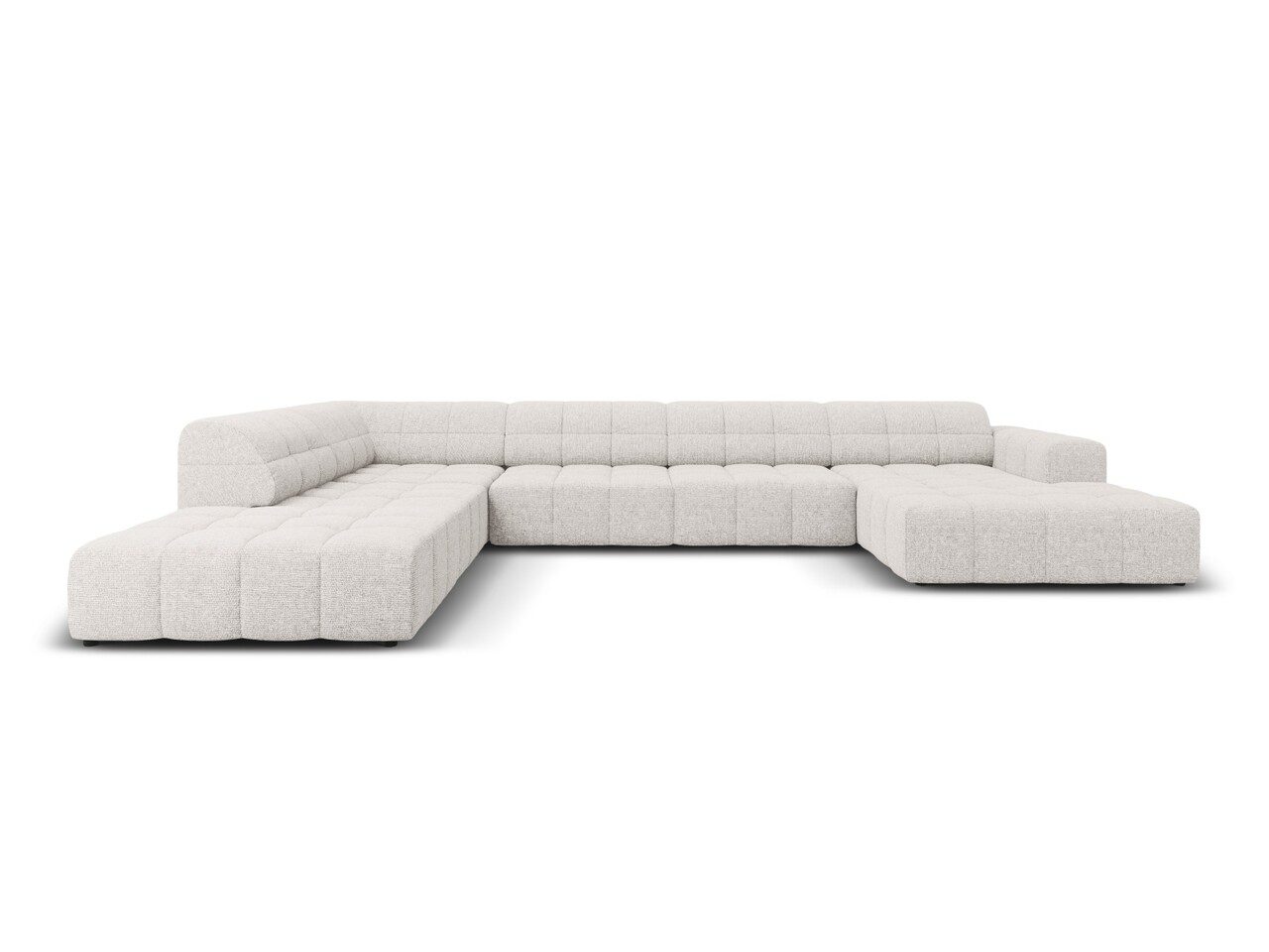 Coltar panoramic stanga 7 locuri, Jennifer-140, Micadoni Home, 364x262x70 cm, tesatura chenille din poliester, gri deschis Coltar panoramic stanga 7 locuri, Jennifer-140, Micadoni Home, 364x262x70 cm, tesatura chenille din poliester, gri deschis