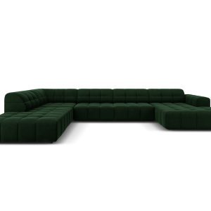 Coltar panoramic stanga 7 locuri, Jennifer-51, Micadoni Home, 364x262x70 cm, catifea, verde bottle Coltar panoramic stanga 7 locuri, Jennifer-51, Micadoni Home, 364x262x70 cm, catifea, verde bottle