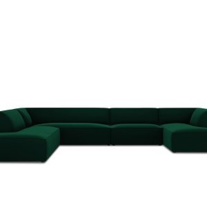 Coltar panoramic stanga 7 locuri, Ruby, Micadoni Home, BL, 366x273x69 cm, catifea, verde bottle Coltar panoramic stanga 7 locuri, Ruby, Micadoni Home, BL, 366x273x69 cm, catifea, verde bottle