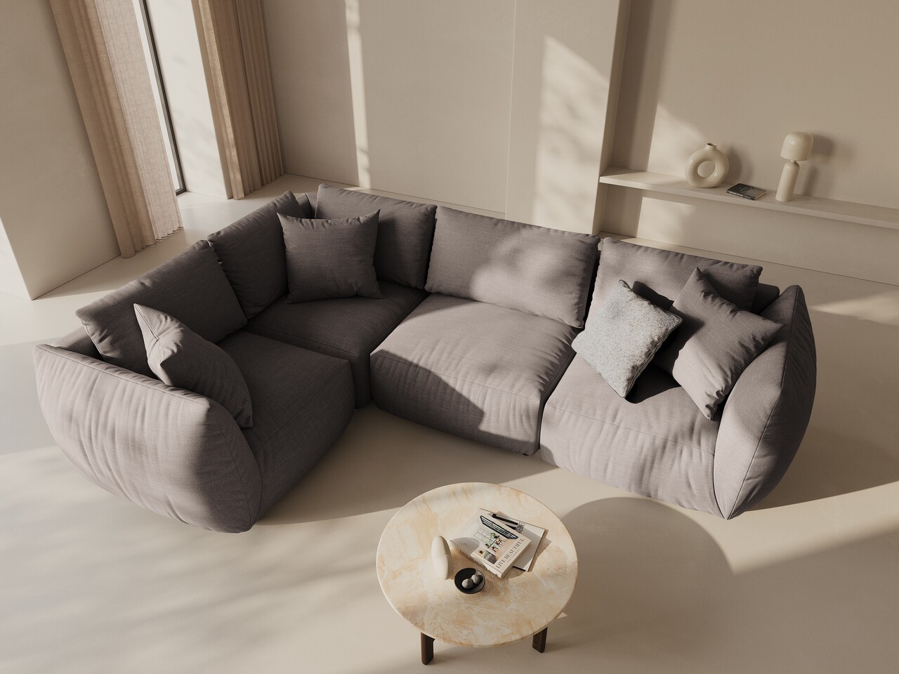 Coltar stanga 4 locuri, Chris-259, Micadoni Home, 295x210x80 cm, tesatura structurata chenille, bej sand Coltar stanga 4 locuri, Chris-259, Micadoni Home, 295x210x80 cm, tesatura structurata chenille, bej sand