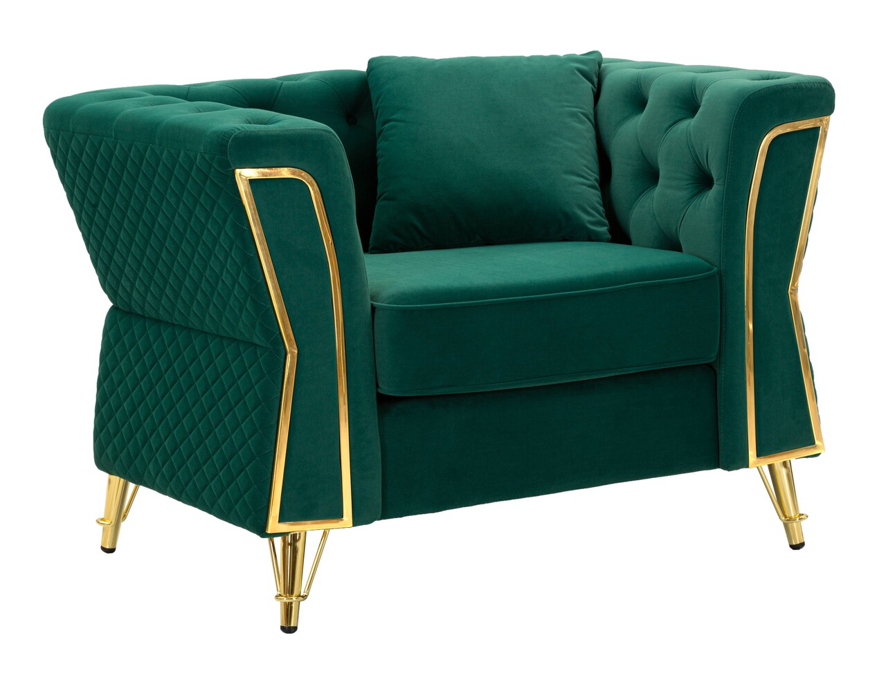 Fotoliu cu perna decorativa Emy, Mauro Ferretti, 104x83x76 cm, eucalipt/pin/catifea, verde/auriu Fotoliu cu perna decorativa Emy, Mauro Ferretti, 104x83x76 cm, eucalipt/pin/catifea, verde/auriu