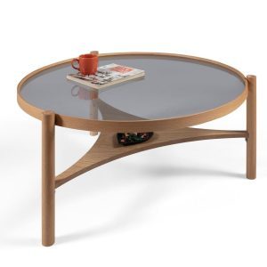 Masuta de cafea, Hanah Home, Clover, 100x46x100 cm, 100% SOLID OAK WOOD, Stejar