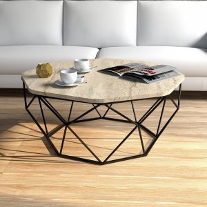 Masuta de cafea, Hanah Home, Diamond, 90x38x90 cm, Travertin