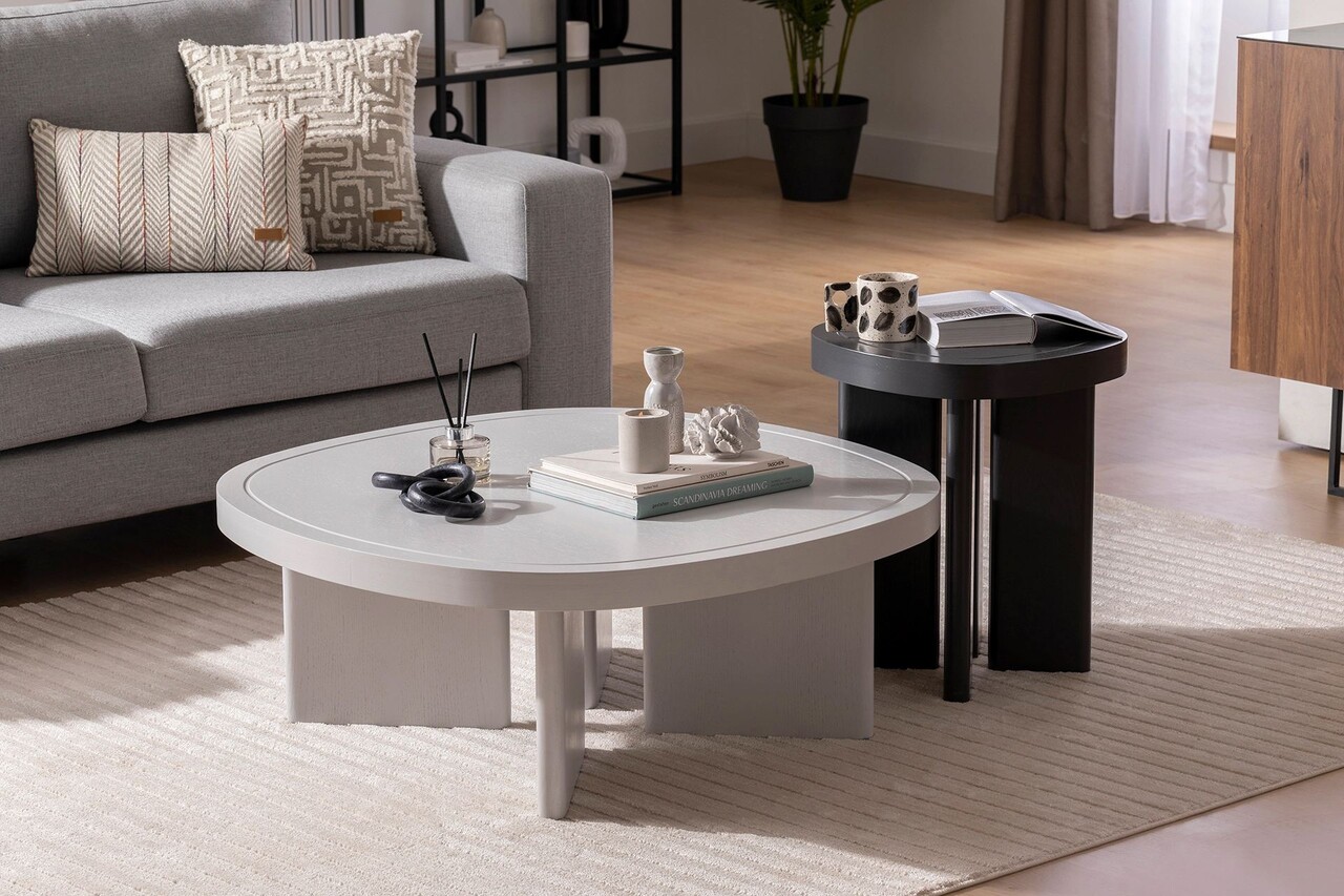 Masuta de cafea, Hanah Home, Cream, 92x35x92 cm, Gri Masuta de cafea, Hanah Home, Cream, 92x35x92 cm, Gri