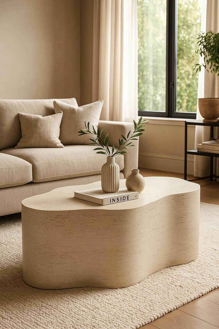 Masuta de cafea, Mauro Ferretti, Cloud, 92.5×54.8×40 cm, utilizare interior / exterior, oxid de magneziu, crem Masuta de cafea, Mauro Ferretti, Cloud, 92.5x54.8x40 cm, utilizare interior / exterior, oxid de magneziu, crem