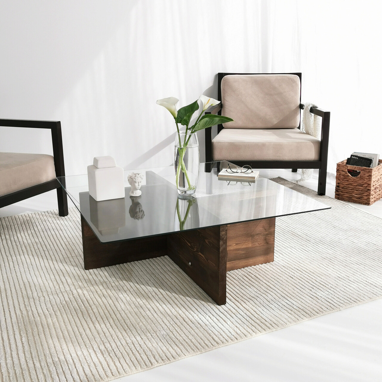 Masuta de cafea, Hanah Home, Glory, 90x35x90 cm, Maro Masuta de cafea, Hanah Home, Glory, 90x35x90 cm, Maro