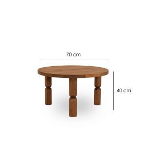 Masuta de cafea, Hanah Home, Ida 70, 70x40x70 cm, Castan