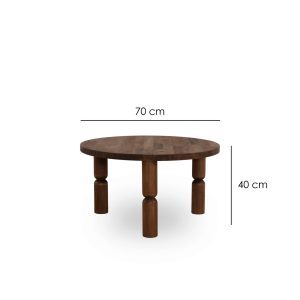 Masuta de cafea, Hanah Home, Ida 70, 70x40x70 cm, Maro