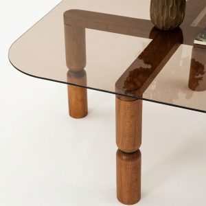 Masuta de cafea, Hanah Home, Kei, 80x40x80 cm, Nuc / Bronz Masuta de cafea, Hanah Home, Kei, 80x40x80 cm, Nuc / Bronz