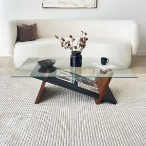 Masuta de cafea, Hanah Home, Livello, 105x31x65 cm, Negru / Castaniu Masuta de cafea, Hanah Home, Livello, 105x31x65 cm, Negru / Castaniu
