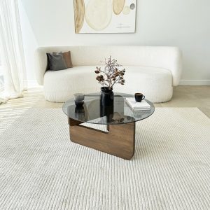 Masuta de cafea, Hanah Home, Mia, 75x35x75 cm, Nuc / Fume Masuta de cafea, Hanah Home, Mia, 75x35x75 cm, Nuc / Fume