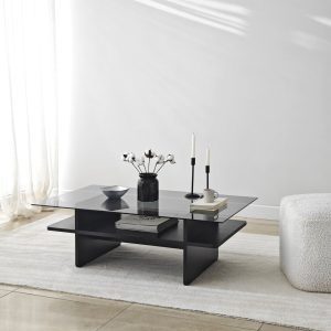 Masuta de cafea, Hanah Home, Saga Rectangle, 105x35x65 cm, Negru / Fume Masuta de cafea, Hanah Home, Saga Rectangle, 105x35x65 cm, Negru / Fume
