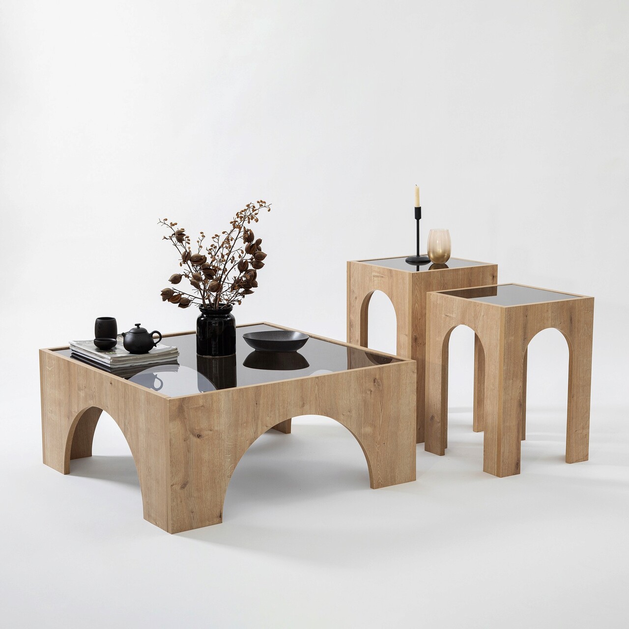 Masuta de cafea, Hanah Home, Seine, 80x35x80 cm, Gri închis / Stejar Masuta de cafea, Hanah Home, Seine, 80x35x80 cm, Gri închis / Stejar