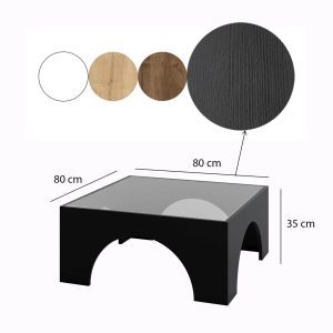 Masuta de cafea, Hanah Home, Seine, 80x35x80 cm, Negru/Transparent Masuta de cafea, Hanah Home, Seine, 80x35x80 cm, Negru/Transparent
