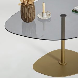 Masuta de cafea, Hanah Home, Soho, 85x40x67 cm, Gri inchis/Auriu