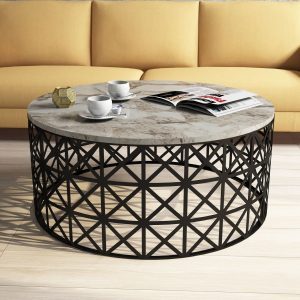 Masuta de cafea Selin White, Hommy Craft, 90x90x38 cm, alb Masuta de cafea Selin White, Hommy Craft, 90x90x38 cm, alb