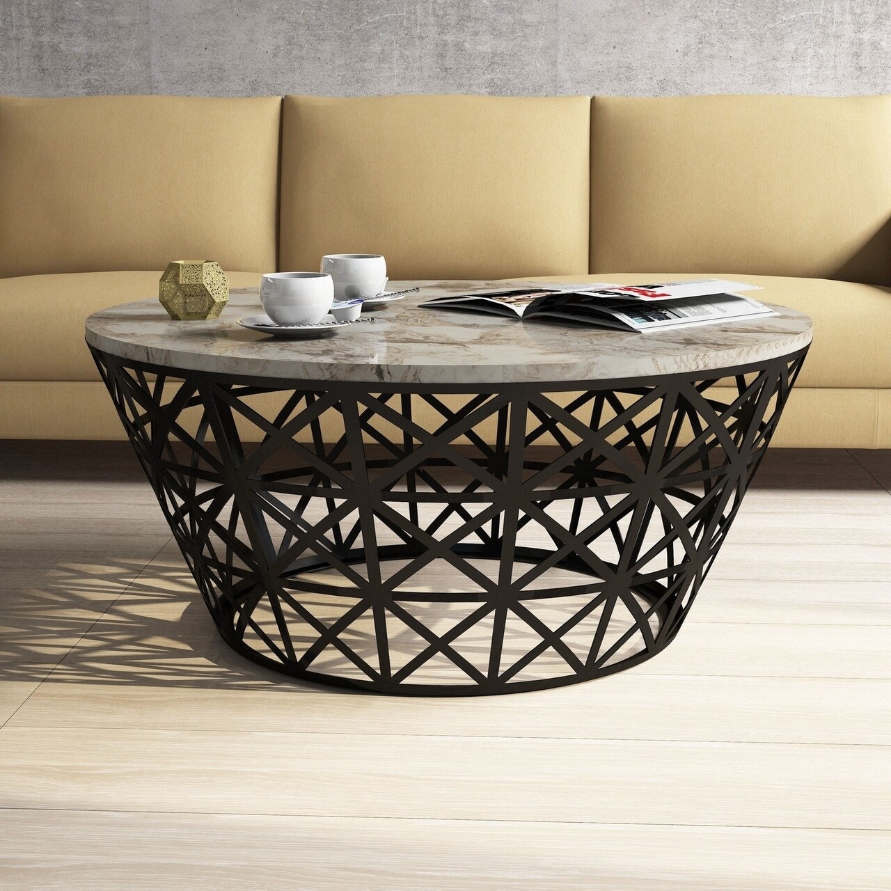 Masuta de cafea Stil White, Hommy Craft, 90x90x38 cm, alb Masuta de cafea Stil White, Hommy Craft, 90x90x38 cm, alb