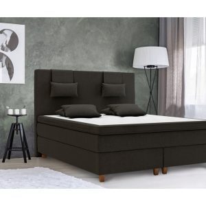 Pat matrimonial, Liding Boxspring, 160×200 cm, saltea tip Pocket, topper, Negru Pat matrimonial, Liding Boxspring, 160x200 cm, saltea tip Pocket, topper, Negru