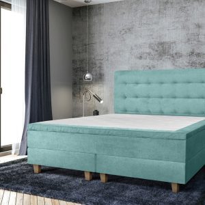 Pat matrimonial, Stockholm, Buttons E, 140×200 cm, saltea tip Pocket, topper memory, Mint Pat matrimonial, Stockholm, Buttons E, 140x200 cm, saltea tip Pocket, topper memory, Mint