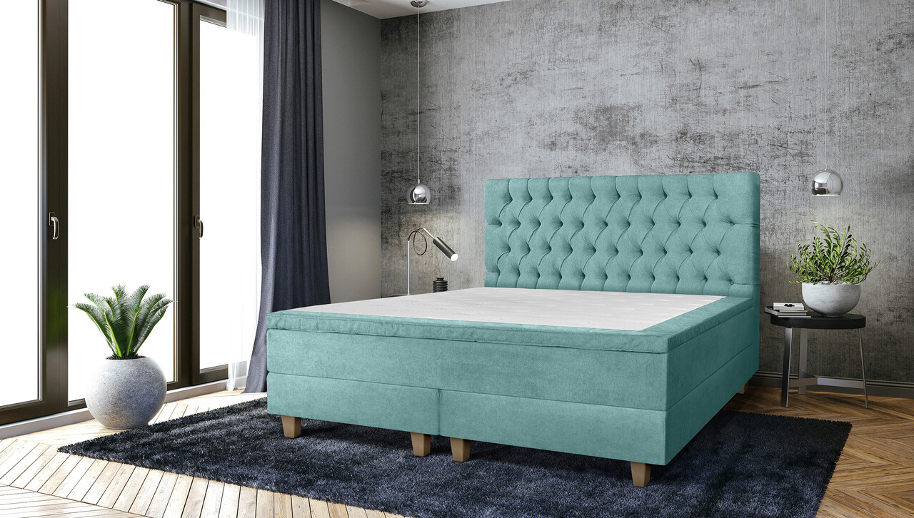 Pat matrimonial, Stockholm, Chester E, 160×200 cm, saltea tip Pocket, topper memory, Mint Pat matrimonial, Stockholm, Chester E, 160x200 cm, saltea tip Pocket, topper memory, Mint