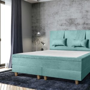 Pat matrimonial, Stockholm, Classic E, 180x200 cm, saltea tip Pocket, topper memory, Mint