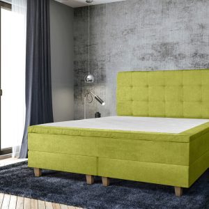 Pat matrimonial, Stockholm, Dots E, 180×200 cm, saltea tip Pocket, topper memory, Verde Pat matrimonial, Stockholm, Dots E, 180x200 cm, saltea tip Pocket, topper memory, Verde