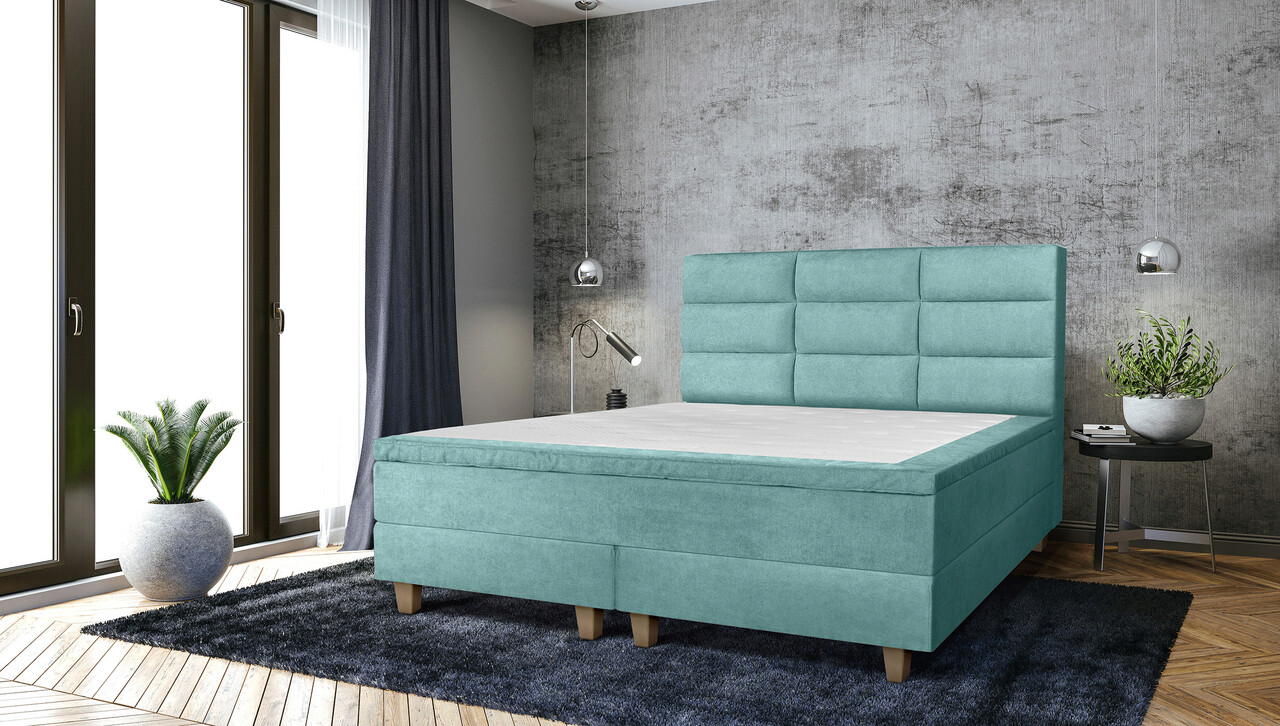 Pat matrimonial, Stockholm, Harmony E, 160×200 cm, saltea tip Pocket, topper memory, Mint Pat matrimonial, Stockholm, Harmony E, 160x200 cm, saltea tip Pocket, topper memory, Mint