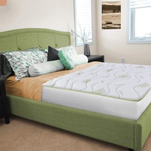 Saltea Aloe Vera 14+2 Memory, 110x200 cm, H 18 cm, husa cu fibre de bambus, Ortopedica, aerisire 3D Free Air