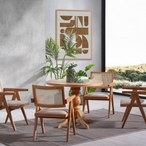 Set masa si 4 scaune, Hanah Home, Roma, Natural Set masa si 4 scaune, Hanah Home, Roma, Natural