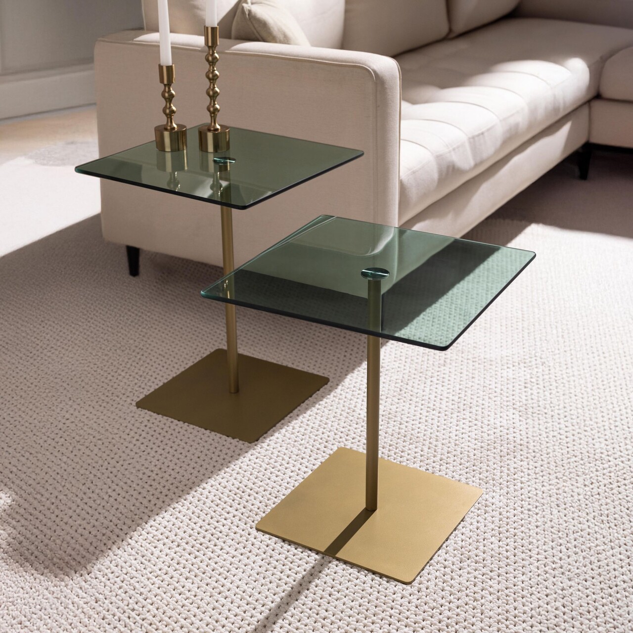 Set masute de cafea, Hanah Home, Elegante 2, Aur/Verde Set masute de cafea, Hanah Home, Elegante 2, Aur/Verde