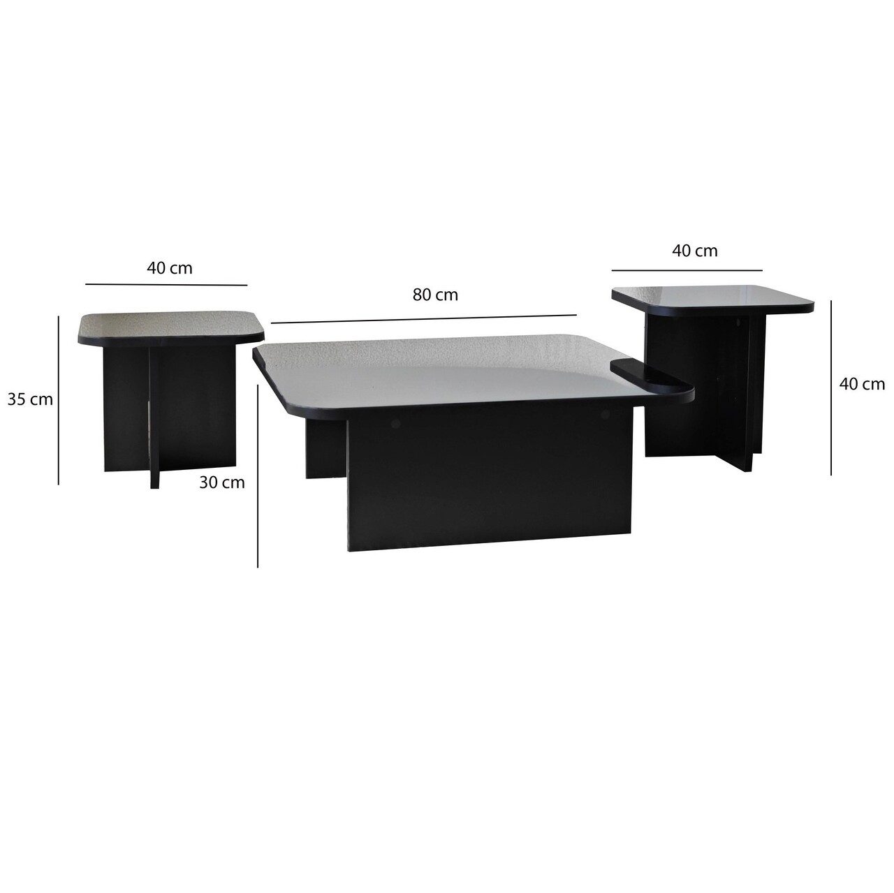 Set masute de cafea, Hanah Home, Jazz, Negru / Fume Set masute de cafea, Hanah Home, Jazz, Negru / Fume