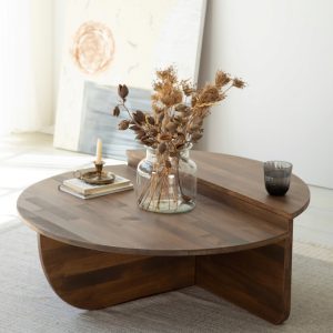 Set masute de cafea, Hanah Home, Podium Wood, Maro