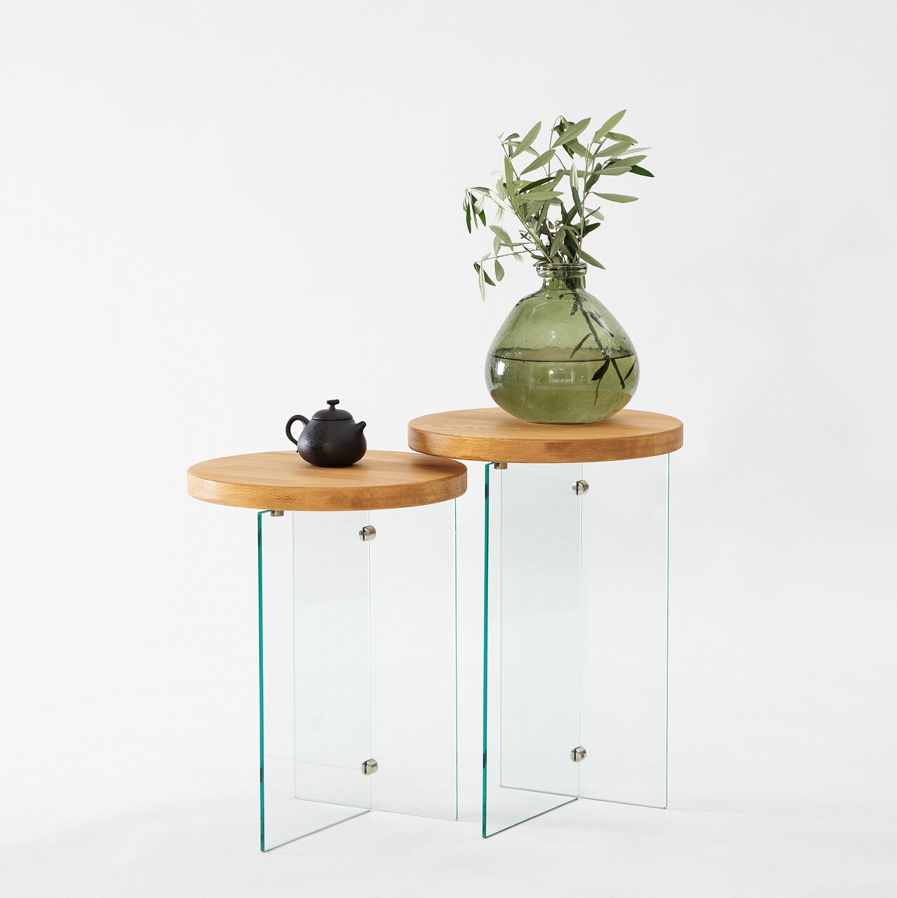 Set masute de cafea, Hanah Home, Serenity 2, Stejar / Transparent Set masute de cafea, Hanah Home, Serenity 2, Stejar / Transparent