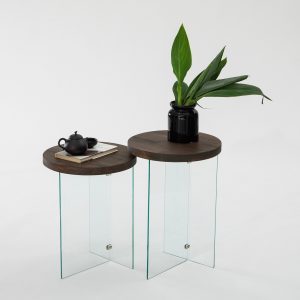 Set masute de cafea, Hanah Home, Serenity 2, Transparent/Nuc