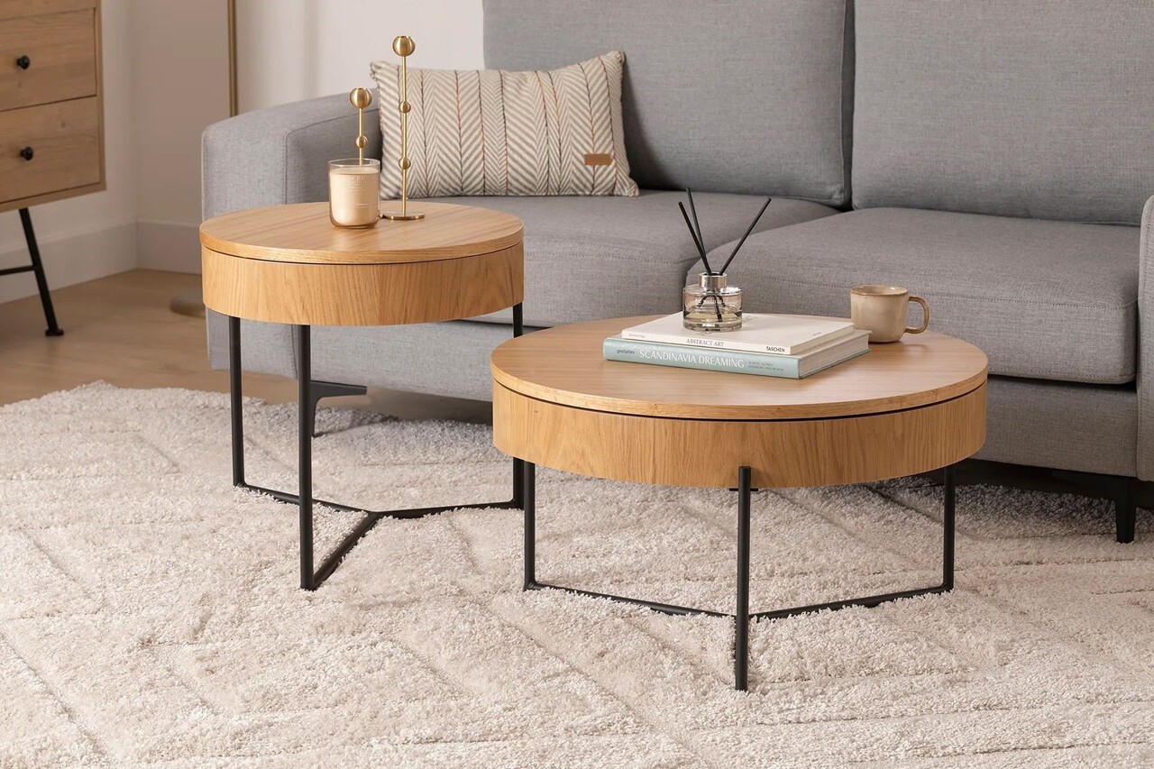 Set masute 2 piese, Hanah Home, Islo, Natural Set masute 2 piese, Hanah Home, Islo, Natural