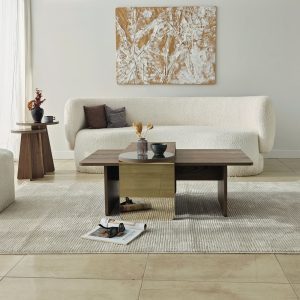 Set masute de cafea, Hanah Home, Luna 4, Bronz / Nuc Set masute de cafea, Hanah Home, Luna 4, Bronz / Nuc