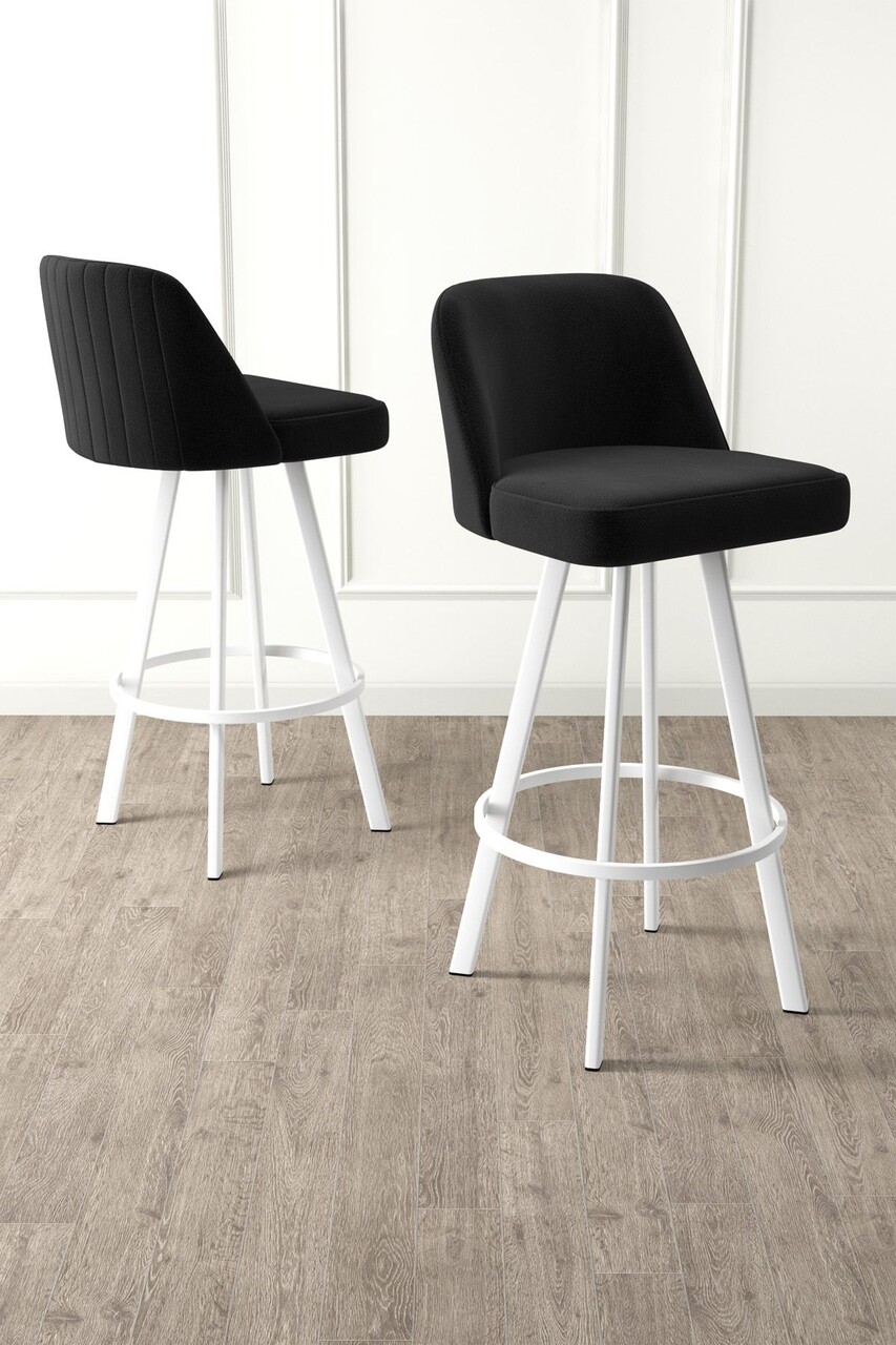 Set scaune de bar 6 piese, Hanah Home, Atex, Alb/Negru Set scaune de bar 6 piese, Hanah Home, Atex, Alb/Negru