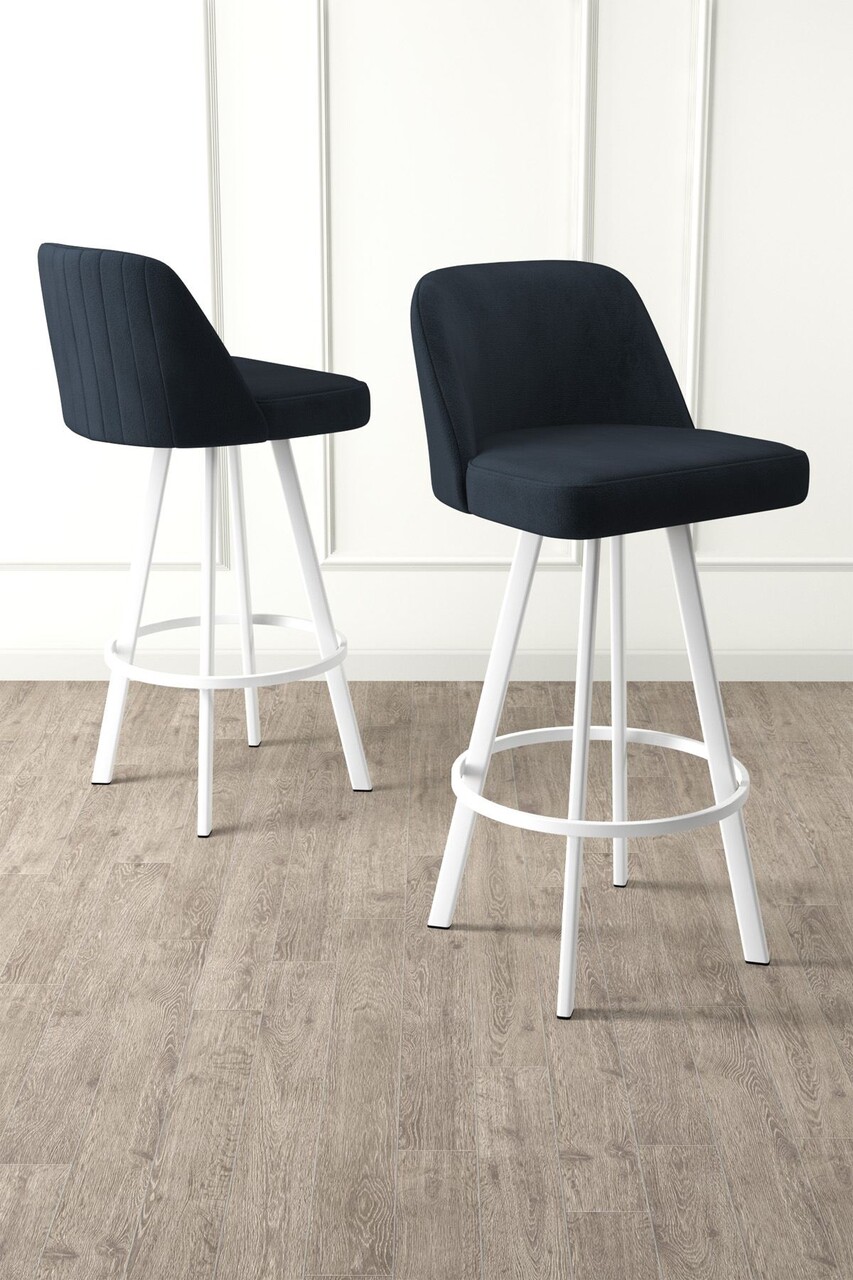Set scaune de bar 6 piese, Hanah Home, Atex, Antracit/Alb Set scaune de bar 6 piese, Hanah Home, Atex, Antracit/Alb