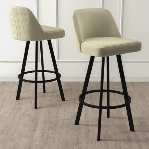 Set scaune de bar 6 piese, Hanah Home, Atex, Crem/Negru