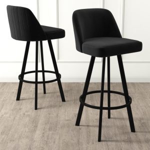 Set scaune de bar 6 piese, Hanah Home, Atex, Negru