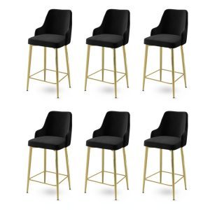 Set scaune de bar 6 piese, Hanah Home, Enox, Negru Set scaune de bar 6 piese, Hanah Home, Enox, Negru