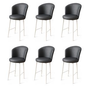 Set scaune de bar 6 piese, Hanah Home, Uras, Antracit/Alb Set scaune de bar 6 piese, Hanah Home, Uras, Antracit/Alb