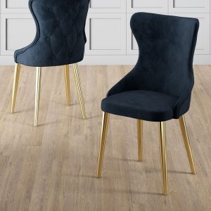 Set scaune 6 piese, Hanah Home, Alpa, Antracit / Aur