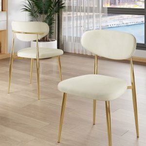 Set scaune 6 piese, Hanah Home, Vina, Crem / Aur Set scaune 6 piese, Hanah Home, Vina, Crem / Aur