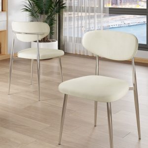 Set scaune 6 piese, Hanah Home, Vina, Crem / Crom Set scaune 6 piese, Hanah Home, Vina, Crem / Crom