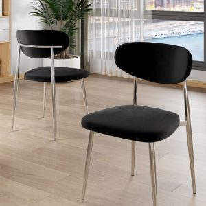 Set scaune 6 piese, Hanah Home, Vina, Negru / Crom Set scaune 6 piese, Hanah Home, Vina, Negru / Crom