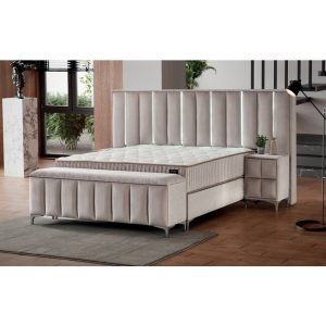 Set Pat + Saltea Moonlight Cu LED, Port USB și Lada Depozitare, 160×200 cm, Bej Set Pat + Saltea Moonlight Cu LED, Port USB și Lada Depozitare, 160x200 cm, Bej