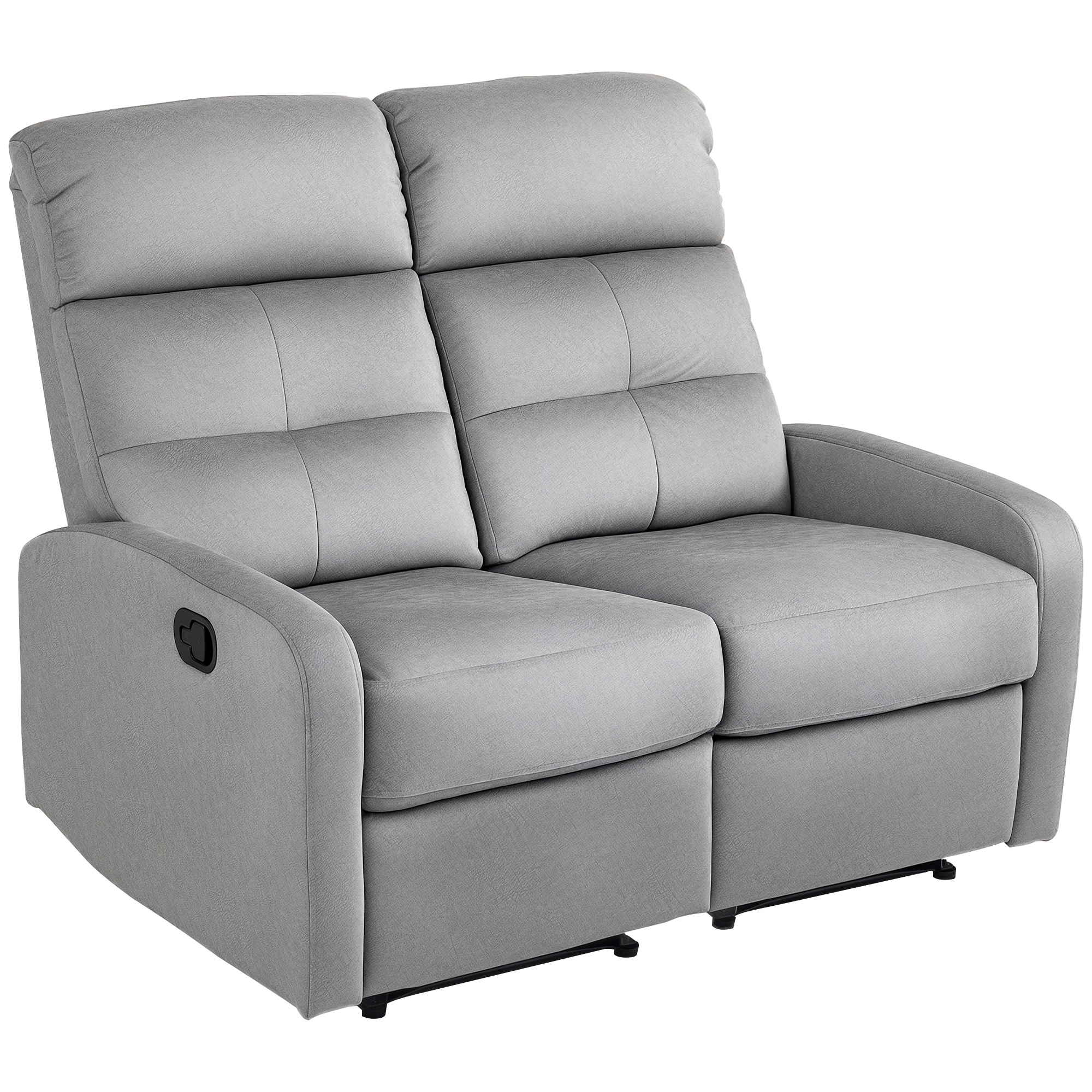 HOMCOM Fotoliu dublu, Fotoliu de relaxare cu spătar dublu reglabil și suport pentru picioare, pentru Living, Captușeală din Material Textil, Gri | Aosom Romania HOMCOM Fotoliu dublu, Fotoliu de relaxare cu spătar dublu reglabil și suport pentru picioare, pentru Living, Captușeală din Material Textil, Gri | Aosom Romania